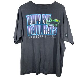 Vintage Tampa Bay Devil Rays XL Starter T Shirt Mens Large Gray American League